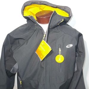 Champion High Performance Softshell Hooded Jacket Mens XXL Black and Yellow NWT